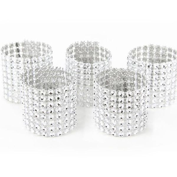 

wholesale napkin rings for wedding reception party table decorations supplies wedding chair sash diamond mesh wrap napkin buckle dbc dh0592