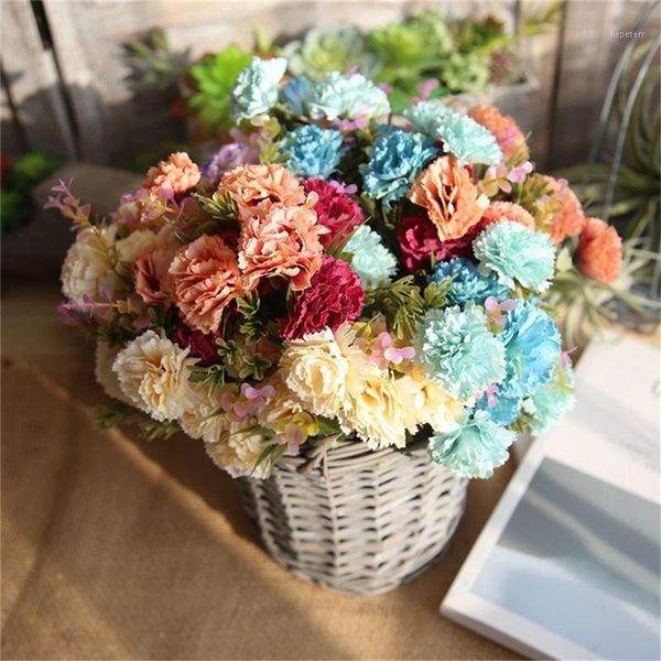 

ishowtienda artificial fake flowers carnations multicolor floral wedding bouquet bridal hydrangea decor artificial flowers1