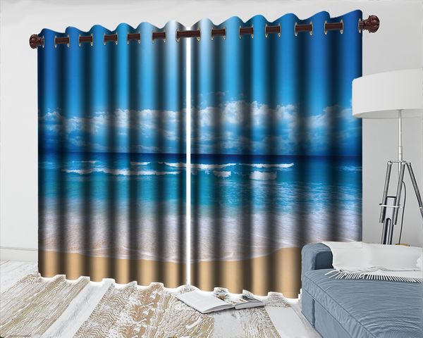 

landscape 3d curtain promotion beautiful baiyun sea romantic landscape modern decoration 3d blackout curtains
