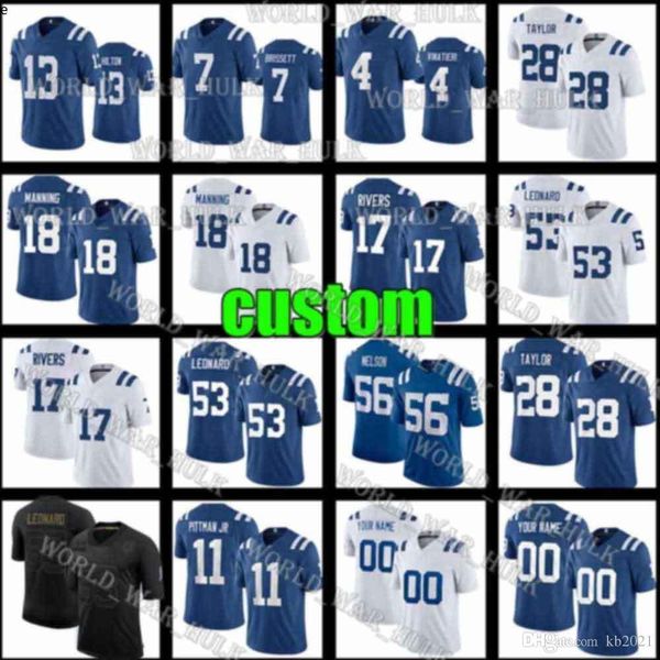 

custom julian blackmon 13 t.y. hilton jerseys 53 darius leonard 2020 new indianapolis colts edgerrin james 23 kenny moore ii 02, Black;red