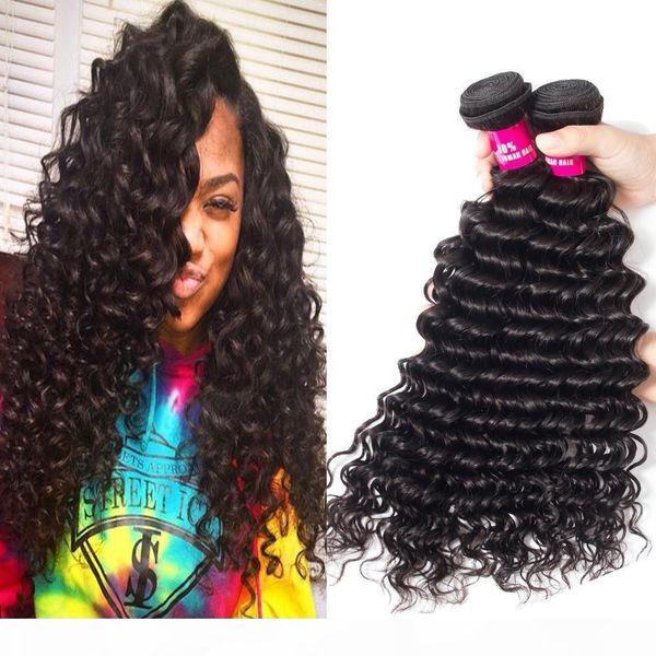 

8a brazilian deep wave kinky curly loose wave straight body wave human hair weaves 100% unprocessed brazilian peruvian malaysian indian hair, Black;brown