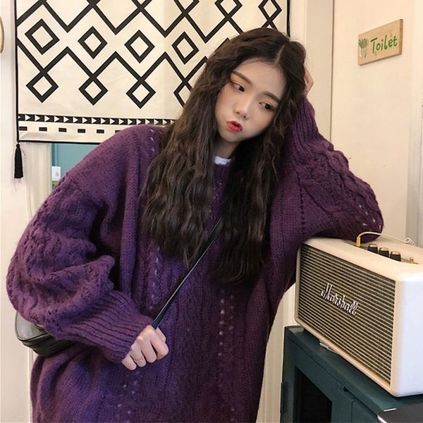 

autumn sweater and winter 2020 new twist knitting hollow out loose medium and long sleeve sweater for women k8tex, White;black