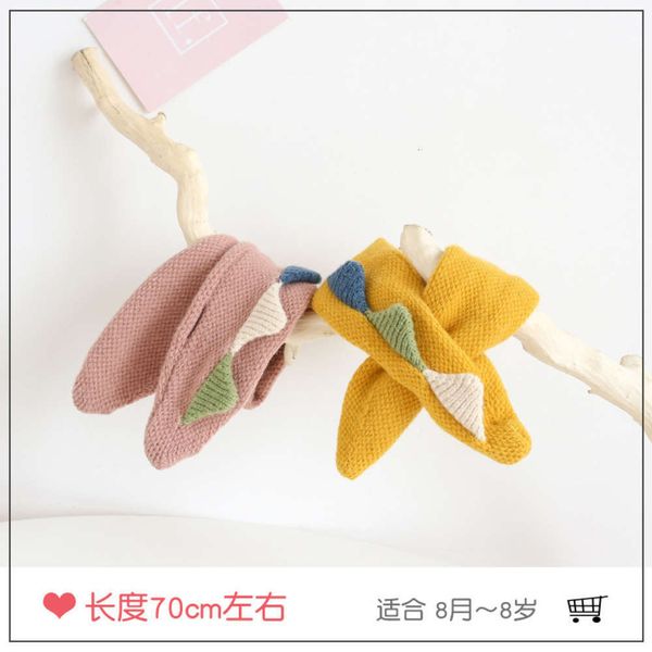 

men's personalized dinosaur triangle baby knitted neck cover women's cross warm wool children's scarf autumn and winter, Red;brown