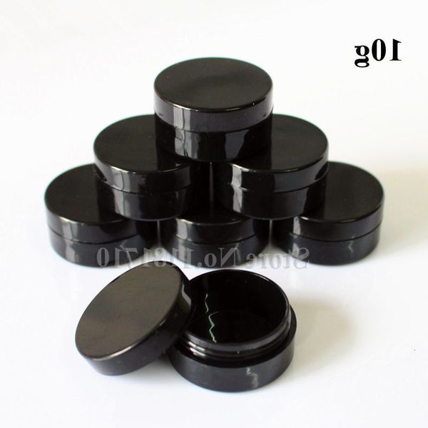 

black plastic cream 10 round vial, cosmetic bottle, empty sample container, 48 ml / batch