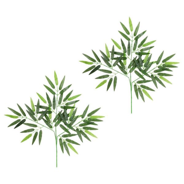 

2pcs simultion bamboo leaves decorative plant accessory bamboo adornment (green