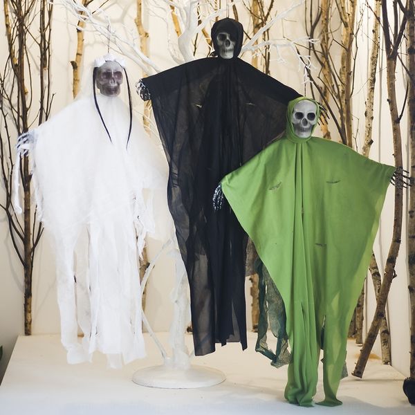 

falk6 xibao halloween hanging ghost festival gauze pendant imitation prop props and propsskull decoration ghost pendant bar atmosphere decor