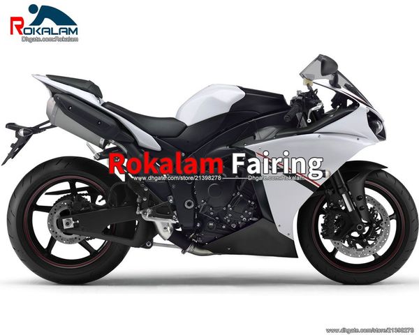 Para Yamaha YZF R1 2012 2013 2014 YZF1000 12 13 14 YZFR1 YZF-R1 Black White Bodyworks Fairings Kit (moldagem por injeção)