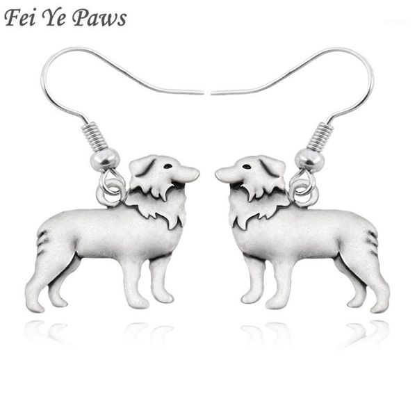 

dangle & chandelier boho antique silver color border collie dog drop hook earrings brincos unique long big funny for women jewelry1