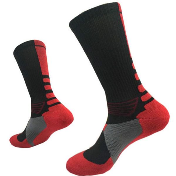 

men's socks vetement homme basketball thick towel breathable wear-resistant long tube sports and half men, Black