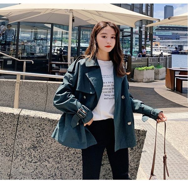 

2021 new korean fashions in super popular jacket small female short button double breasted fine spring and autumn o8oo, Tan;black
