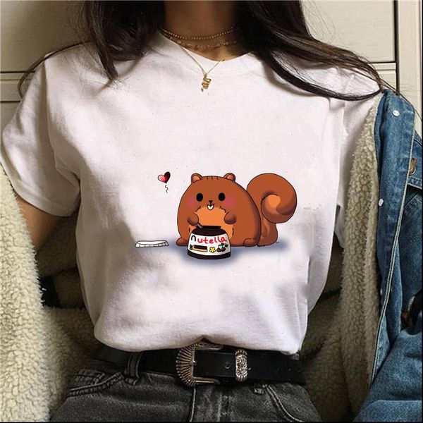 

new summer fashion kawaii women t shirt harajuku short sleeve funny t shirt cute cartoon printed tees female clothing, White