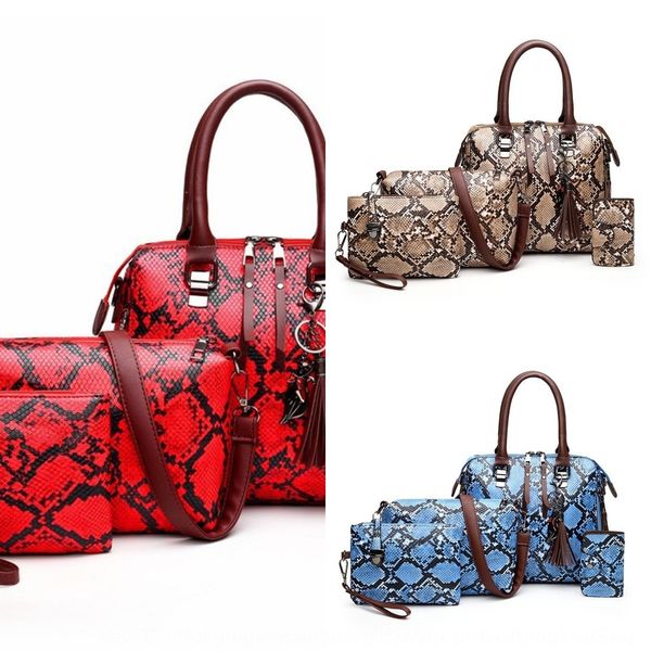 

women 2020 four-piece 4handbag set of 4 new korean version of mother and son bag four piece set fashionable snake pattern versatile one sho