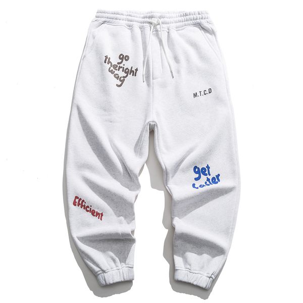 

new hip hop harem pants man streetwear personalized graffiti fleece sweatpants joggers 2021 harajuku oversized loose trousers wd47, Black