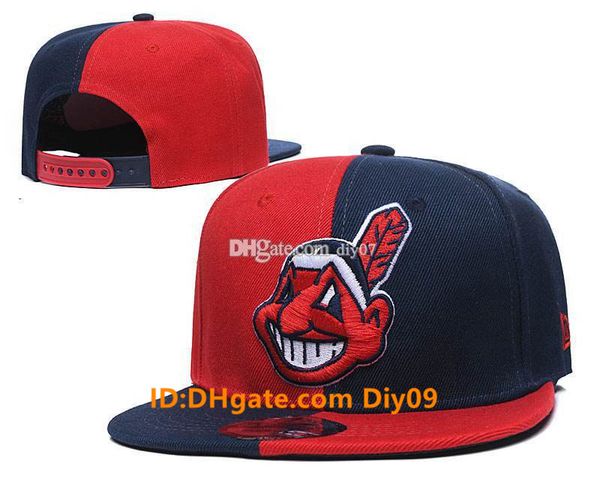 

2021 fashion cleveland indians classic hats snapback caps leisure baseball cap for men women snapbacks caps brands hip sun hat, Blue;gray