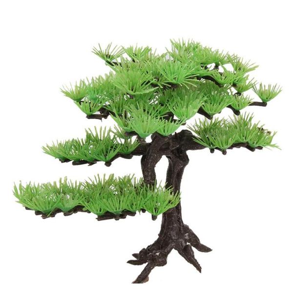 

artificial plant plstic pine tree aquarium fish tank rockery bonsai accessories l ornament decor pz21z