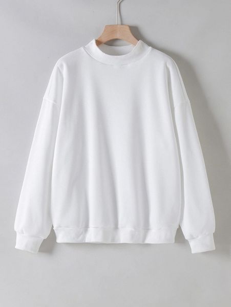 

solid drop shoulder sweatshirt 85jz#, White;black