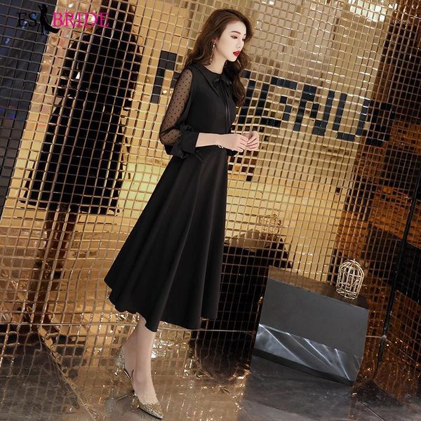 

black formal birthday evening dresses long evening gowns for women elegant o-neck robe dress party es24681, White;black