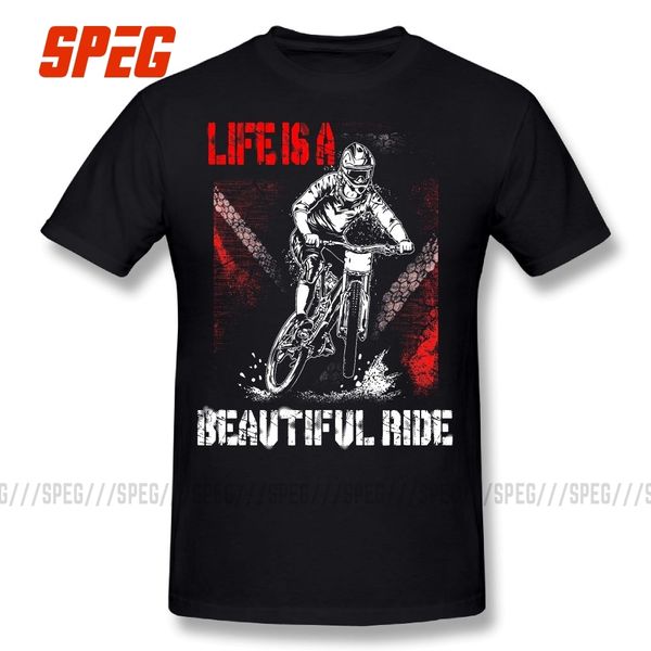 

life is a beautiful езды mtb горный велосипед байкер плюс размер шею man принт дизайнеров балахон с коротким рукавом топы футболки толстовка