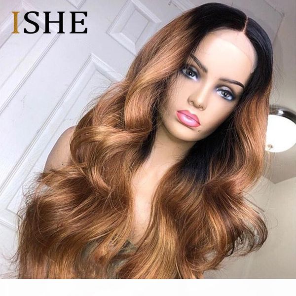 

honey blonde body wave 13x6 lace front wig pre plucked with baby hair ombre human hair wig remy hair 150%, Black