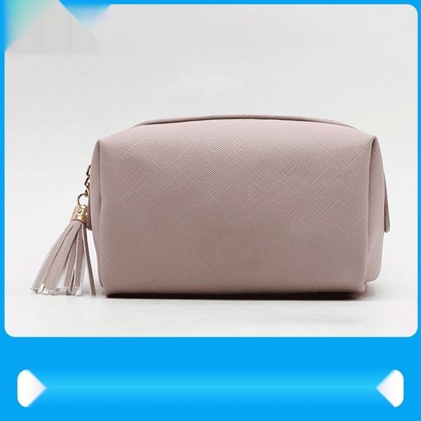 

ijgz6 japanese and hand tassel simple pu leather women's hand style korean cosmetic women's zipper casual solid color bag cosmetic