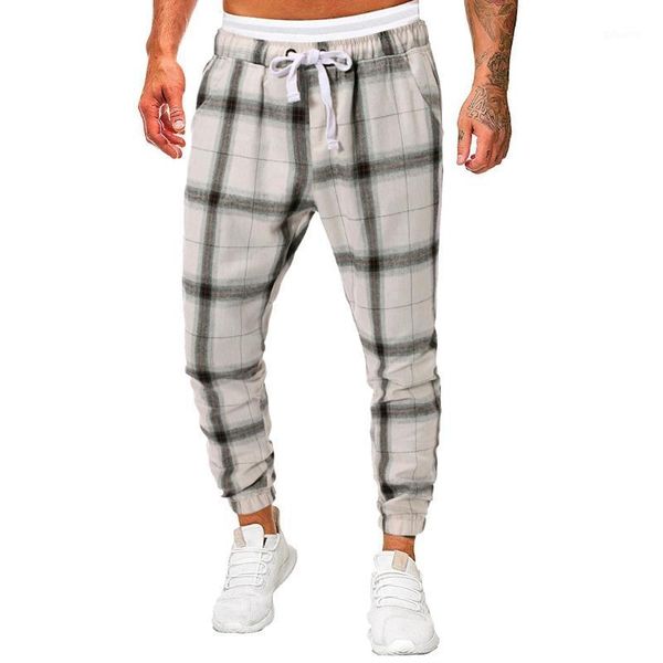 

vogue streetwear joggers men striped long slim fit pants causal elastic cotton gyms fitness workout trousers full length1, Black