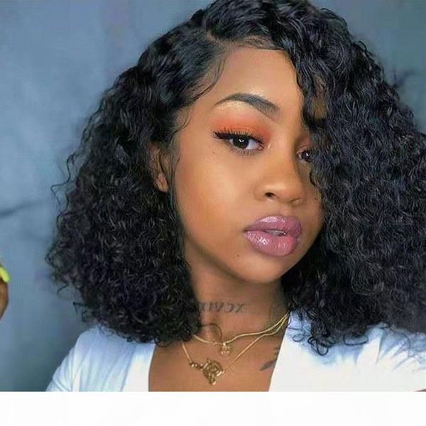 

lace front human hair wig with baby hair pre plucked full lace wigs for black women brazilian curly front lace wigs 12, Black;brown