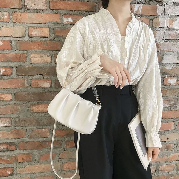 

minority women 2020 new chaowang hongyunduo fashionable foreign style pleated messenger bag c1114