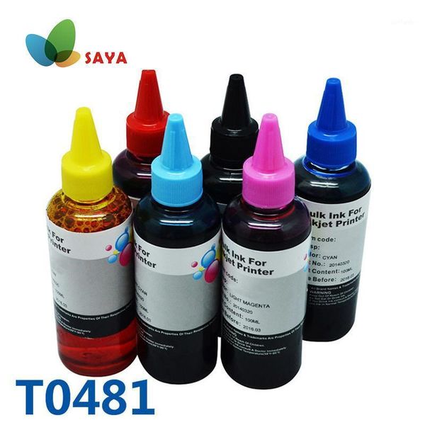 

colors t0481 dye refill ink kit bulk for printer stylus po r200/r220/r300/r300m/r320/r340/rx500/rx600/rx6201 kits