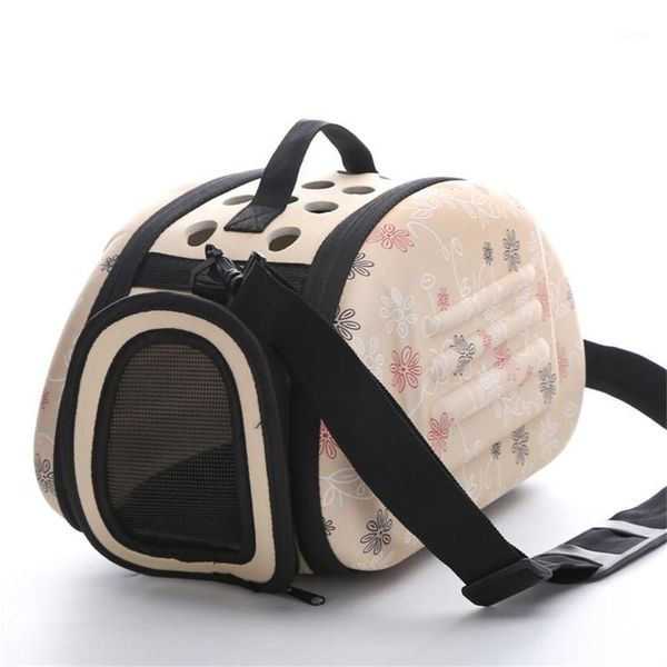 

lovely floral soft eva portable foldable travel shoulder pet bag breathable outdoor carrier pet bag s/m/l size1