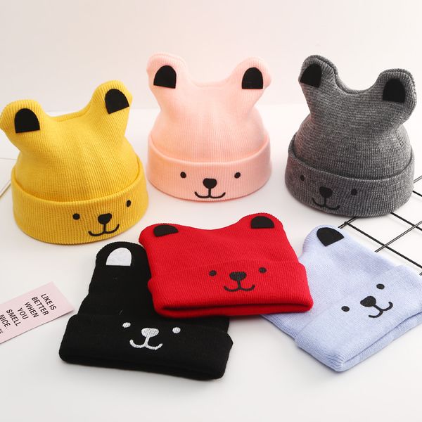 Brand New Soft Infant Cute Cat малышей Baby Girl Boy Winter Warm вязания Knit Hat Beanie Прекрасные Кролик уха Хлопок Cap 0-2T