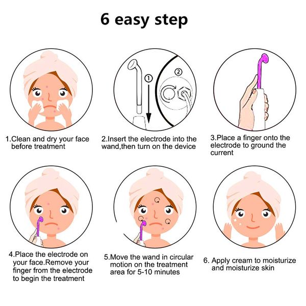 

beauty star 7in1 high frequency facial machine electrode glass tube wand spot acne remover high frequency facial spa skin care r