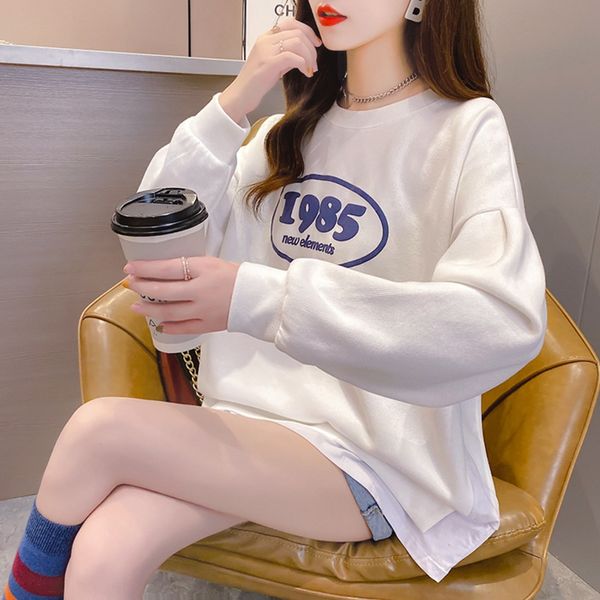 

fake two pieces of women's fashion autumn coat sweater sweater dress 2020 new korean version loose spring and autumn thin coat ins tren, Black