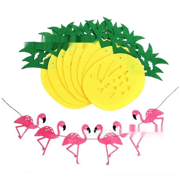 

zm9fj flamingo flag hawaiian decoration party strip children's string pineapple and pineapple style set flag room 7r8md