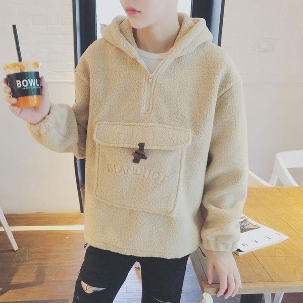 

men's hooded cashmere coat autumn / winter 020 new loose and thickened sweater, Black