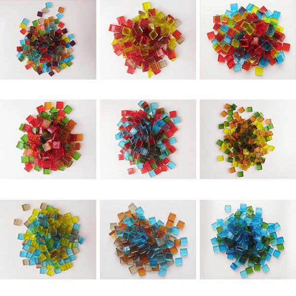 

200pcs смешанный цвет стекла мозаика стена плитка площадь очистить зеркало плитка для diy ремесла мозаика изготовление прозрачный камень 1 с
