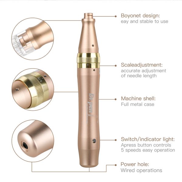 

electric wireless dr pen m5-w rechargeable adjustable derma pen mirconeedling wrinkle anti aging for facail skincare beauty tool perfections