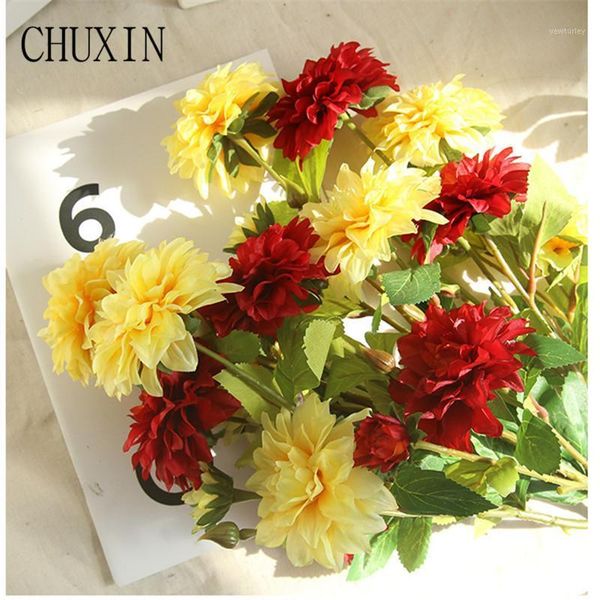 

decorative flowers & wreaths artificial flower silk dahlia diy home el table decoration fake wedding scene pography props 1pc1