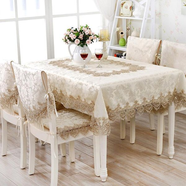 

multifunctional 2020 home textiles elegant lace tablecloths jacquard wedding table cloth chair covers decoration towels1