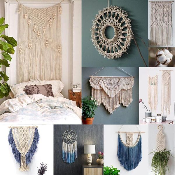 

3.5mm x 100m macrame cotton cord thread rope craft for handmade decorative wall hanging dream catcher home textile1, Black;white