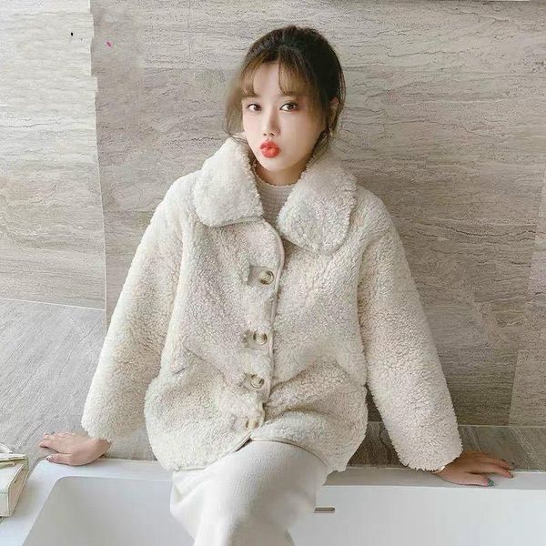 

women's fur & faux women 2021 autumn winter fashion coats female imitation wool hairy jacket ladies elegant chic outerwear c199, Black
