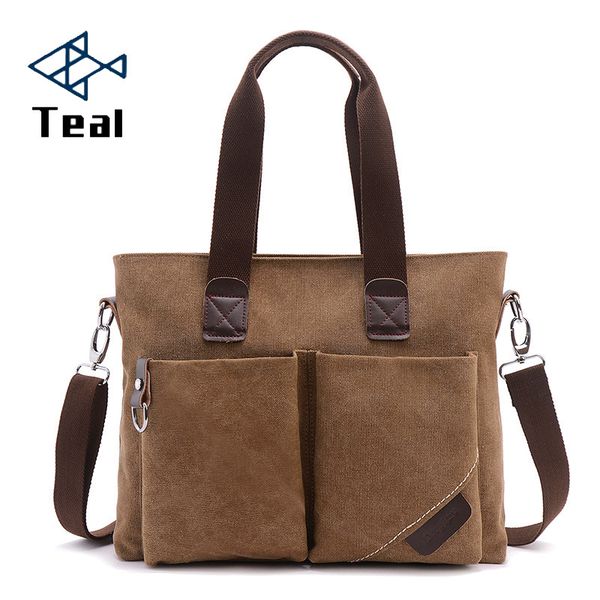 

briefcase vintage canvas shoulder messenger bag for men