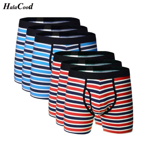 

6pcs/lot wholesale 2020 new quality brand fashion men's long boxers shorts male eu large size underwears man underpants, Black;white