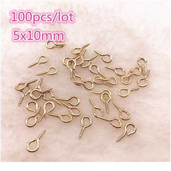 

100pcs/lot 5x10mm small sheep eyes nail screw gold/silver color for beaded pendant jewelry accessories 100pcs/lo jllrsb