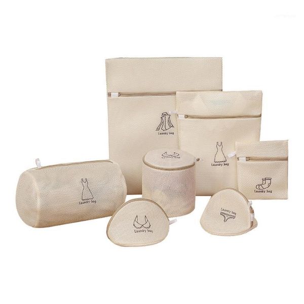 

laundry bags embroidery bag protected underwear bra socks dedicated washing pouch zipper mesh lingerie wash bags1