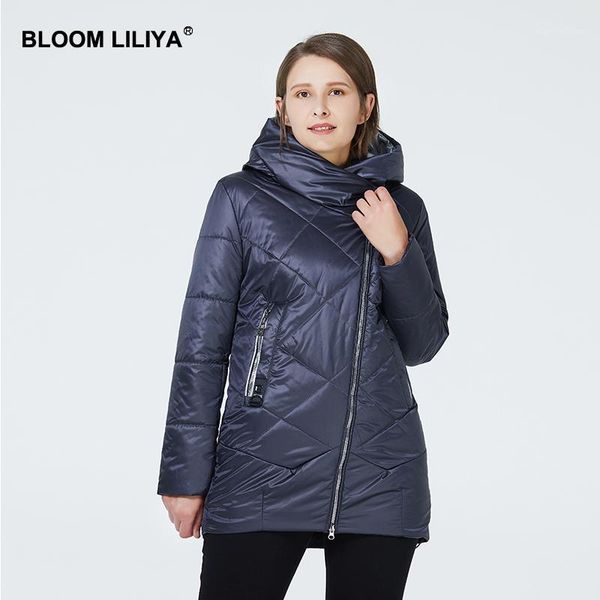 

bloom liliya 2020 women jacket thin cotton padded coat spring women jackets hooded fashion puffer jacket zipper windproof coats1, Black