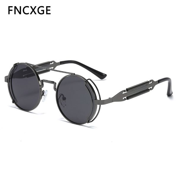 

women sunglasses steampunk retro vintage glasses male women's round driving outdoor metal frame uv400 summer party 1830, White;black