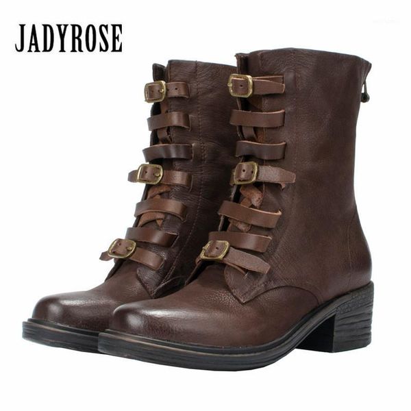 

jady rose coffee genuine leather women high boots straps autumn winter riding boots female mid-calf platform rubber shoes1, Black