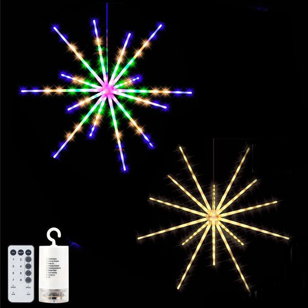 Светодиодные светильники, висит Starburst Lamp DIY Firework Stream огни Рождественская гирлянда фестиваль декор дистанционного мерцания