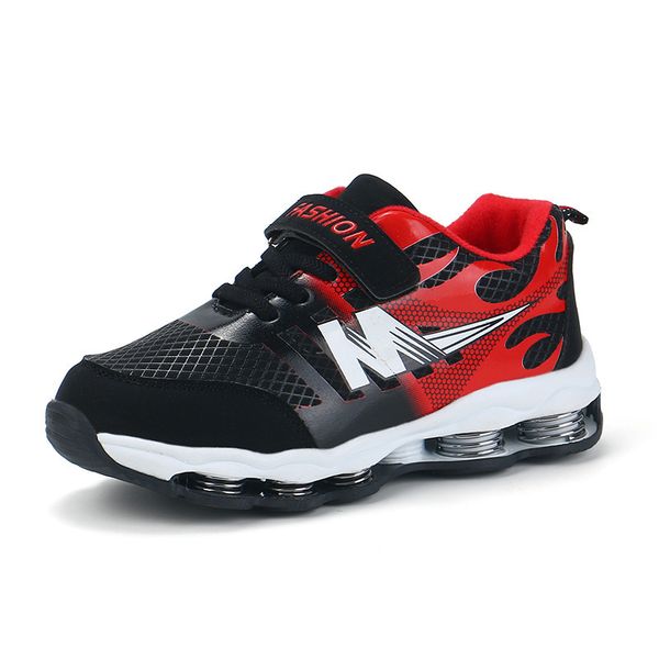 

кроссовки спорт mesh kids 2020 весна осень мальчики ребенок запуск младенца девочки pu кожа повседневная обувь дышащей, Black;red