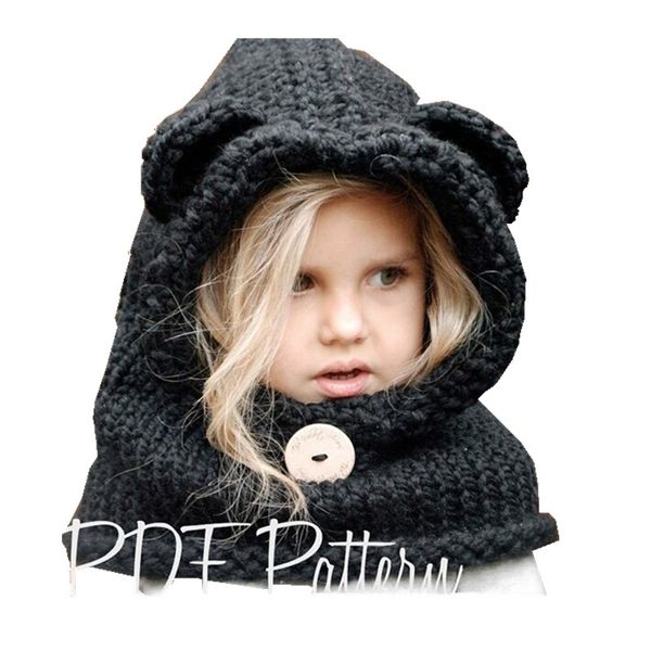 

3-8 years baby girls hats handmade kids winter hats wrap fox scarf caps cute autumn children wool knitted hats drop shipping y200110, Blue;gray